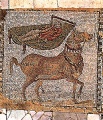 An equestrian mosaic from the pavement of the House of Horses at the ruins of Carthage.jpg